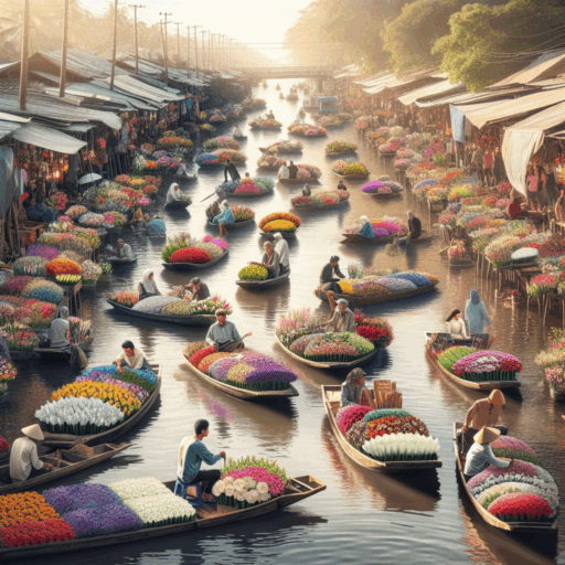 Mercados de flores flotantes.